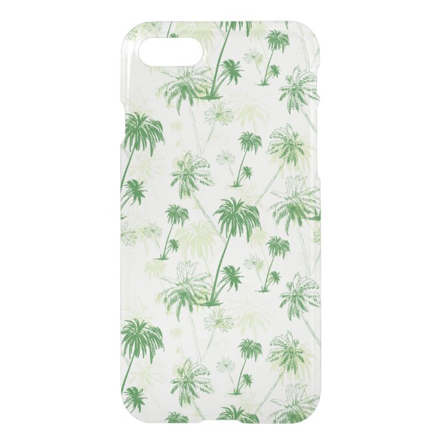 Green Palm Tree Pattern Uncommon iPhone Case (Back)
