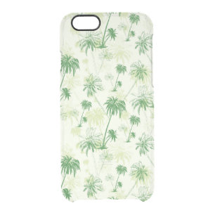 Green Palm Tree Pattern Clear iPhone 6/6S Case