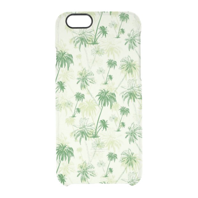 Green Palm Tree Pattern Uncommon iPhone Case (Back)
