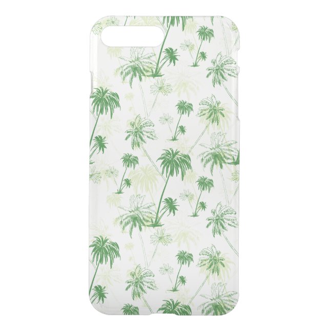 Green Palm Tree Pattern Uncommon iPhone Case (Back)