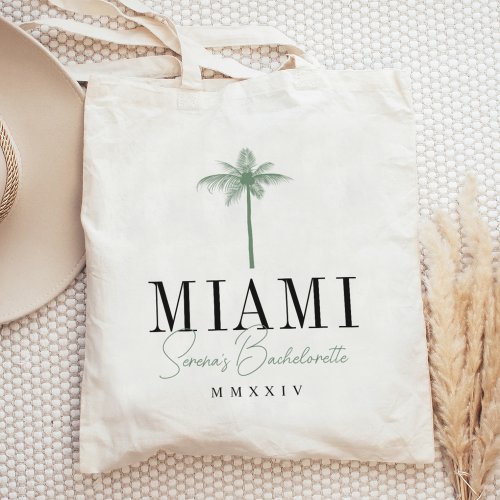 Green Palm Tree Personalized Bachelorette Party Tote Bag