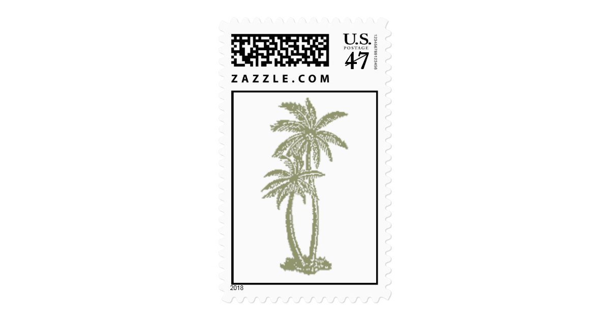 Green Palm Tree Postage Stamp | Zazzle