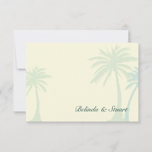 Green Palm Tree Wedding RSVP - no border