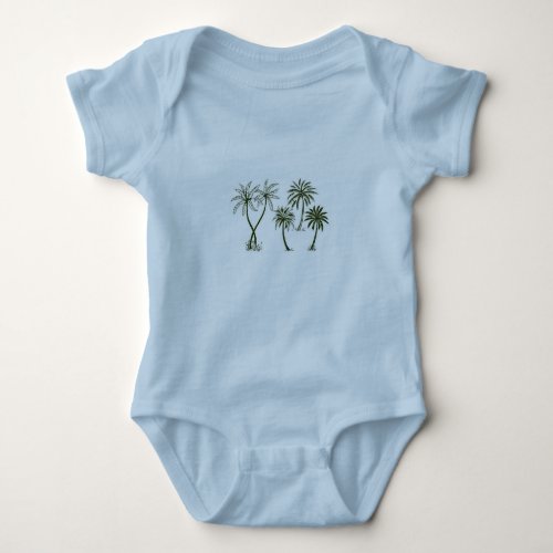 Green palm trees baby bodysuit
