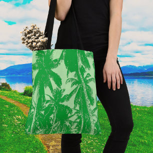 Green Palm Trees Design Tote Bag