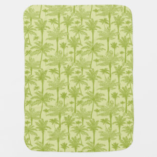 Green Palm Trees Pattern Baby Blanket