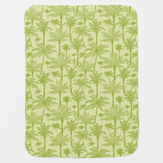 Green Palm Trees Pattern Baby Blanket (Front)