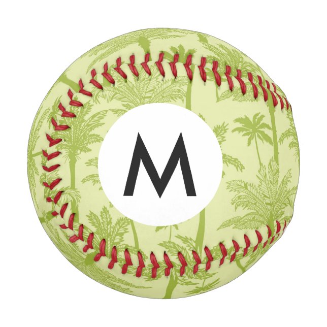 Green Palm Trees Pattern Baseball (Front Left)