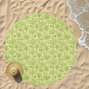 Green Palm Trees Pattern Beach Towel