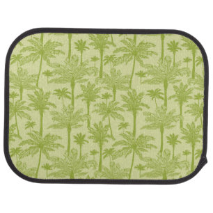 Green Palm Trees Pattern Car Floor Mat