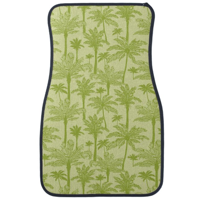 Green Palm Trees Pattern Car Mat (Front)