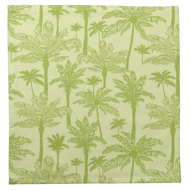 Green Palm Trees Pattern Cloth Napkin (Front)