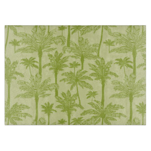 Green Palm Trees Pattern Cutting Board