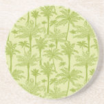 Green Palm Trees Pattern Drink Coaster