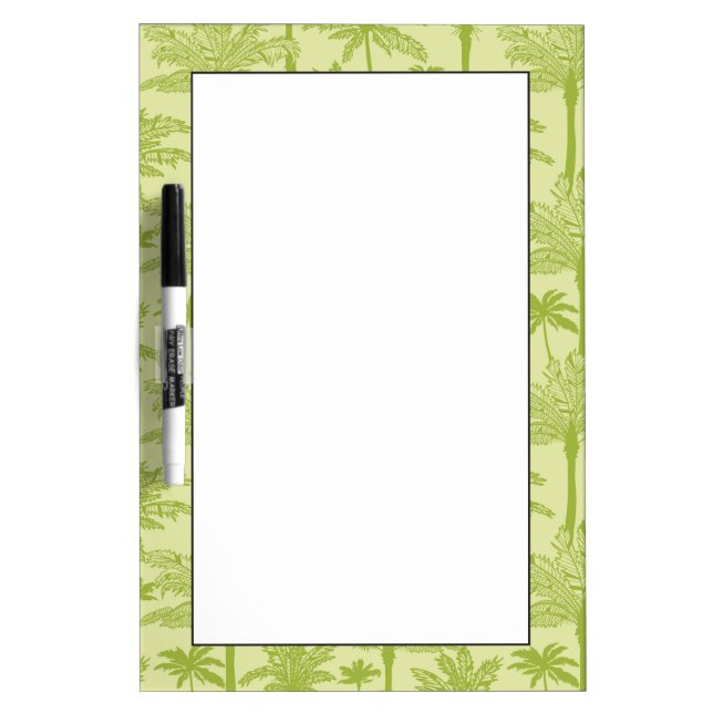 Green Palm Trees Pattern Dry Erase Board (Front)