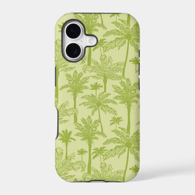 Green Palm Trees Pattern Iphone Case (Back)