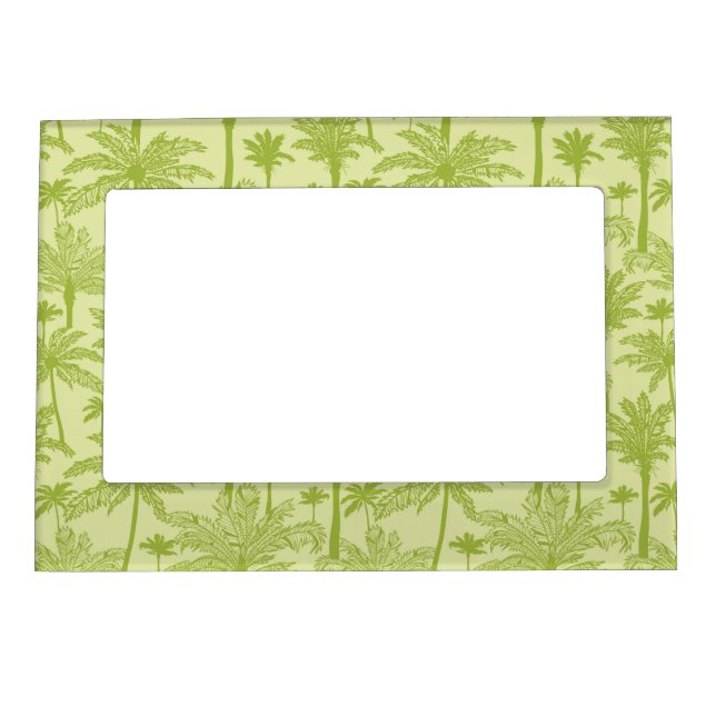 Green Palm Trees Pattern Magnetic Photo Frame (Front)