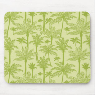 Green Palm Trees Pattern Mouse Pad