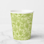 Green Palm Trees Pattern Paper Cups