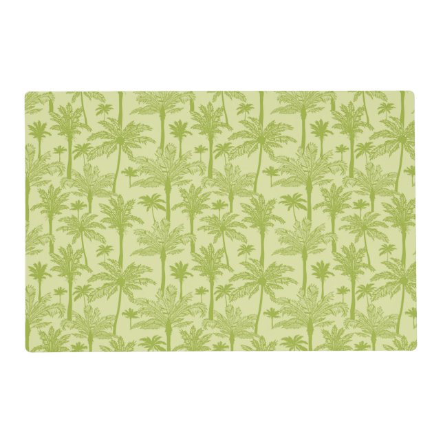 Green Palm Trees Pattern Placemat (Front)