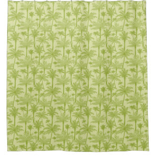 Green Palm Trees Pattern Shower Curtain