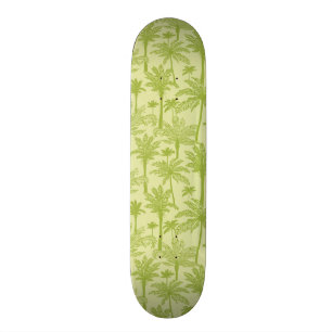 Green Palm Trees Pattern Skateboard Deck