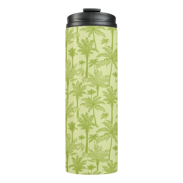 Green Palm Trees Pattern Thermal Tumbler (Front)