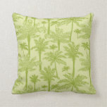 Green Palm Trees Pattern Throw Pillow