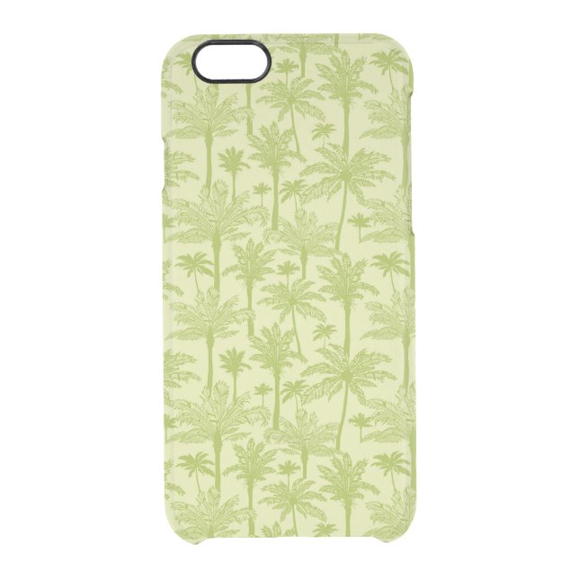 Green Palm Trees Pattern Uncommon iPhone Case (Back)