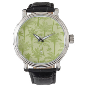 Green Palm Trees Pattern Watch