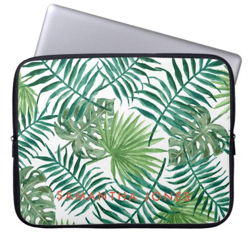 Green  Palm Tropical Leaves trendy Laptop Sleeve