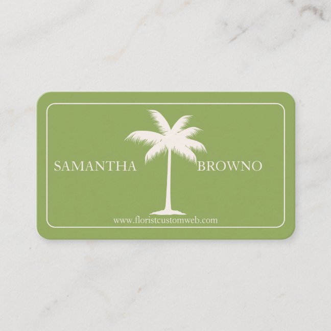 Green Palm Tropical Tree Business Card