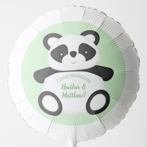 Green Panda Bear Baby Shower Balloon