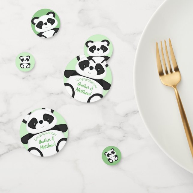 Green Panda Bear Baby Shower Confetti (Group)