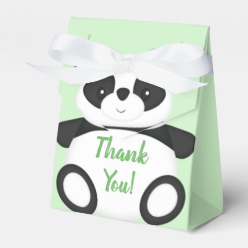 Green Panda Bear Baby Shower Favor Boxes