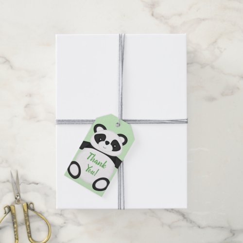 Green Panda Bear Baby Shower Gift Tags
