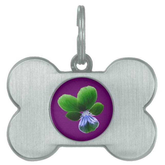Green Pansy Pet Tag (Front)
