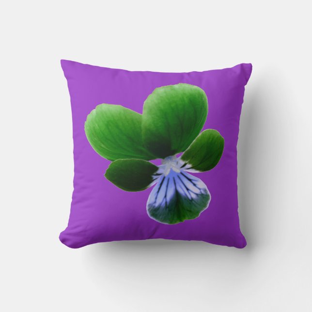 Green Pansy Pillow (Front)