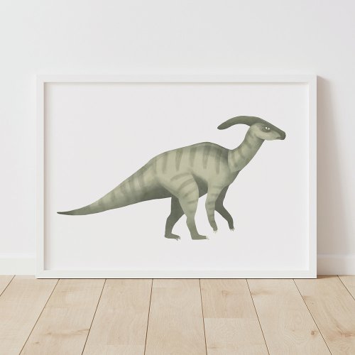 Green Parasaurolophus Dinosaur Poster