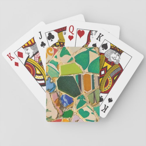 Green Parc Guell Tiles in Barcelona Spain Poker Cards