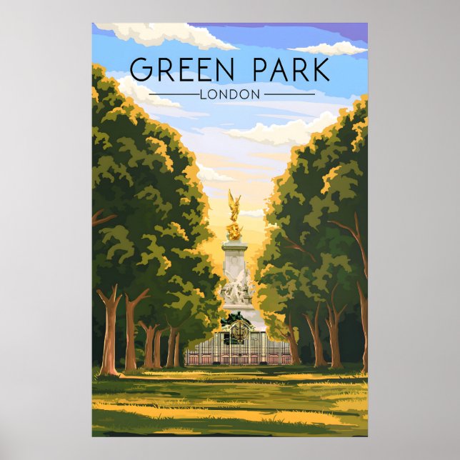 Green Park London Travel Poster (Front)
