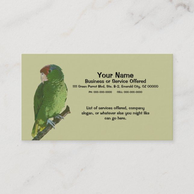 Green Parrot Business Card (Front)