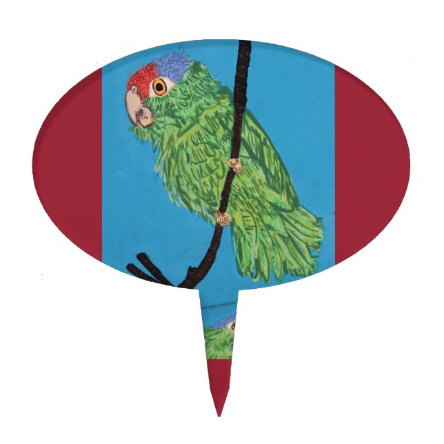 green parrot cake pick (Front)