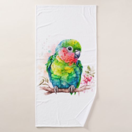 Green Parrot _ Cute Baby Bird Bath Towel Set