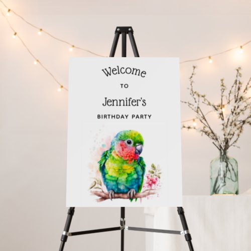 Green Parrot _ Cute Baby Bird Birthday Welcome Foam Board