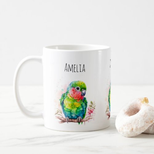 Green Parrot _ Cute Baby Bird Coffee Mug