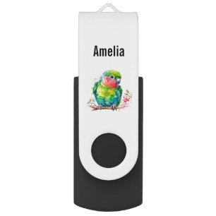 Green Parrot - Cute Baby Bird Flash Drive
