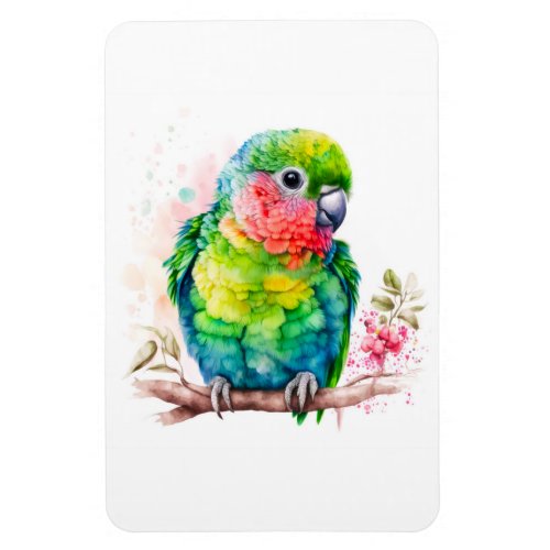 Green Parrot _ Cute Baby Bird Magnet