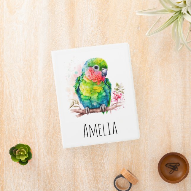 Green Parrot - Cute Baby Bird Mini Binder (InSitu)