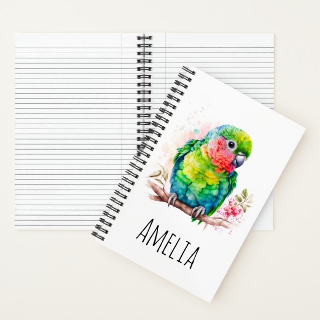 Green Parrot - Cute Baby Bird Notebook (Inside)